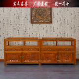 中式仿古珠宝柜 实木货柜精品展示柜 榆木陈列柜两门两斗玻璃柜
