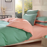 加密拼色纯棉床单被套枕套三件套1,2米1,35米床四件套1,5米1,8米