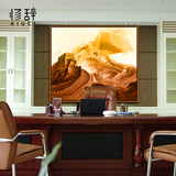 金色万里长城龙抬头办公室同款大堂客厅装饰画风水山水画有框挂画