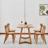 实木新款多功能北欧餐桌椅组合现代简约小户型白橡木原木日式饭桌