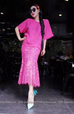 泰国正品代购设计师定制款 2016春夏季小女人味露背冰丝套装