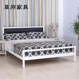 特价欧式铁艺床环保铁床静音床头软包双人床1.5米1.8米床架包送货