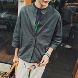 原创日系夏季新款韩版拼色设计个性男士POLO衫青少年潮流短袖T恤