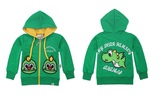 【R菲家】齐齐蛙正品 恐龙绿色有帽春秋装童装长袖纯棉拉链外套