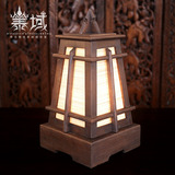 泰域 东南亚木质装饰桌面卧室台灯 泰国进口木雕手工古典灯饰灯具