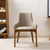 北欧休闲实木椅宜家小户型餐椅时尚简约白橡木咖啡椅设计师布艺椅
