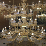 欧式锌合金水晶吊灯奢华天然玉石三层别墅客厅卧室餐厅大气蜡烛灯