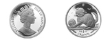 马恩岛2000年苏格兰折耳猫1克郎精制纪念银币