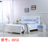 宜家橡木床 白色实木储物床1.5米 气压高箱1.8米双人床 软靠背床