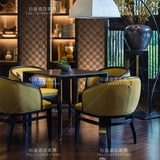 新中式茶楼茶馆餐桌椅棋牌室桌椅售楼处一桌四椅洽谈方桌椅