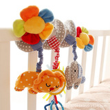 婴儿毛绒玩具bb床床绕带音乐布艺益智玩具婴儿床挂件宝宝床装饰物