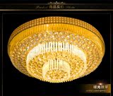 豪华金色水晶客厅led圆形吸顶灯卧室内别墅家用大灯1.2/1.5米超大
