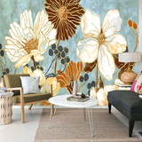 欧美复古欧式花卉油画 客厅卧室 沙发 电视 背景墙无纺布墙纸壁画