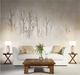 个性大型北欧壁纸手绘客厅沙发卧室背景墙无纺布墙纸创意麋鹿壁画