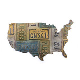 可立特家居饰品美式乡村金属车牌美国地图壁画背景墙创意铁艺挂饰