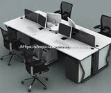武汉办公家具简约现代职员办公桌电脑桌屏风工作位卡座4人钢架桌
