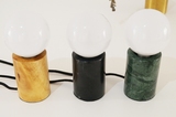 黑绿色大理石圆柱底座台灯北欧极简约设计氛围灯创意HAY床头地灯