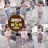 新款夏装女童婴儿童装女宝宝幼儿吊带背心两件套装韩版0-1-2-3岁4