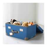 IKEA无锡宜家家居代购普林加儿童 储物柜子 玩具箱, 蓝色