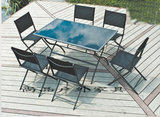 特斯林桌椅七件套/户外休闲家具/庭院家具/折叠桌椅/阳台桌椅套装
