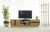 黑胡桃木蜡油原木撞色电视柜北欧日式简约实木电视柜白橡木客厅