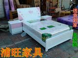 新款非实木床　白色烤漆儿童床　板床　双人床　单人床　箱式床
