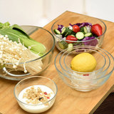 丽尊透明玻璃耐高温碗 可放水果蔬菜/沙拉/米饭/凉菜/打蛋/保鲜碗