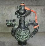 仿古青铜器摆件 龙凤酒壶 古玩收藏杂项 铜酒壶  古代酒壶