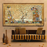 现代手绘人物油画欧式美式客厅装饰有框画生命之树克里姆特吻KM02