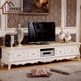 客厅大理石电视柜实木欧式组合茶几简欧雕花电视机柜整装地柜2.4