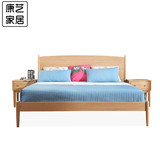 北欧实木床1.8米1.5米双人床简约现代宜家小户型橡木卧室家具特价