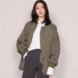 2016定制款韩国飞行员纯色大口袋棒球服外套女大码显瘦夹克棒球衫