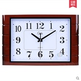 康巴丝静音挂钟 客厅办公时尚钟表 20英寸长方形大号石英钟挂表