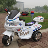 儿童电动摩托车宝宝三轮车超大玩具双驱充电瓶车2-3-4-5-6岁警车