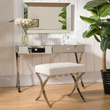 梳妆台卧室化妆桌简约现代欧式宜家镜面时尚创意桌镜实木家具0057