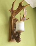 北欧式复古壁灯树脂鹿角壁灯美式灯具客厅室内创意壁灯卧室床头灯