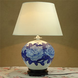 景德镇手绘仿古青花陶瓷创意时尚客厅床头卧室书房欧式台灯灯具