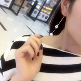 韩国韩版气质珍珠水晶吊坠简约长款耳钉耳线耳环时尚饰品女防过敏