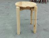 檀梨坊 柏木实木圆凳宜家曲木圆凳子现代中式实木餐桌凳圆凳包邮