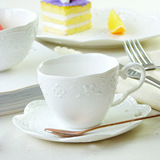 出口欧式浮雕奢华骨瓷创意简约陶瓷器咖啡壶马克杯咖啡杯碟红茶杯