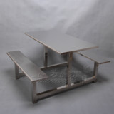 厂家直销学校食堂餐桌不锈钢连体快餐桌椅学生员工餐桌椅组合批发