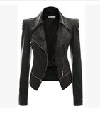 Winter Women Coat Motorcycle Leather Jacket PU Clothes