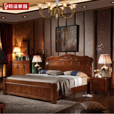 实木床1.8/1.5米中式简约支架床木质双人床气动高箱储物卧室家具
