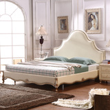 美式乡村布艺双人床小户型公主实木床欧式现代卧室婚床1.5 1.8米
