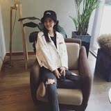 iFashion秋新品韩版女装上衣棒球服女宽松短款小外套薄款工装风衣
