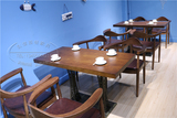 热卖实木水曲柳复古肯尼迪椅 咖啡厅桌椅主题餐厅甜品奶茶店桌椅