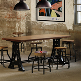 loft工业复古餐桌创意会议桌工作室专用桌个性酒吧铁艺实木办公桌