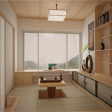 原木榻榻米定制组合地台实木衣书柜设计日式和室飘窗书房免费测量
