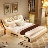 皮床1.8米双人床真皮床1.5米榻榻米床婚床现代简约时尚卧室小户型