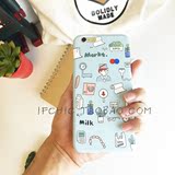 韩国马卡龙碎花插画苹果iPhone6S Plus手机壳 5SMILK可爱保护套
